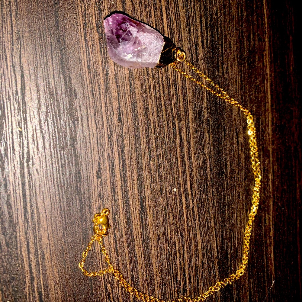 Raw amethyst necklace - Picture 5 of 6